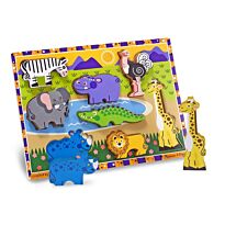 Melissa & Doug: Мои первые пазлы "Сафари" (с кнопкой, 8 эл.)