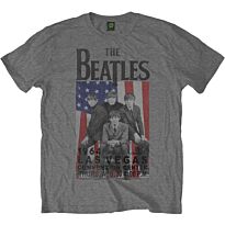 T-Shirt The Beatles Flag/Vegas Mens Grey TS: X Large