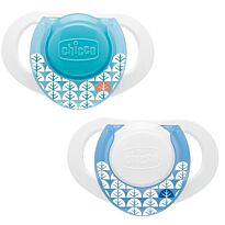 Chicco: Пустышка силиконовая compact гол. 0+ 2 шт