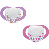 Chicco: Пустышка силиконовая Physioring роз. 4+ 2 шт