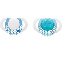 Chicco: Пустышка латексная Physioring гол. 0+ 2 шт