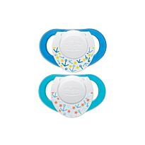 Chicco: Пустышка латексная Physioring гол. 6+ 2 шт