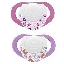 Chicco: Пустышка латексная Physioring роз. 6+ 2 шт