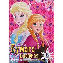Бумага цветная, 16 цв., 16 л., Frozen
