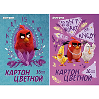 Картон цветной, 16 цв., 16 л., Angry Birds Movie