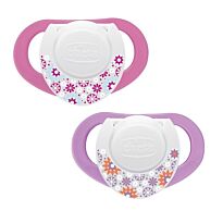 Chicco: Пустышка силикон Physio Compact 6м+ 2 шт. розовый