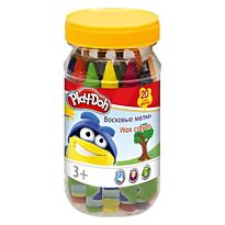 Мелки восковые "Play Doh" Набор 20 шт 20 цв, в пластиковой банке.Размер: 12,5 х 6 х 6 см.