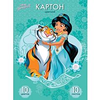 Цветной картон Принцессы Disney. Большая мечта А4 10цв 10л (сер+зол)Ханшайым Disney түрлi-түстi қатты қағазы. (+ сұр ашулы) 10цв 10л А4 үлке