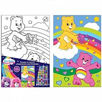 Kreatto: Рисуем по холсту Радужное настроение,стразы,Care Bear