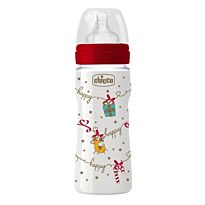 Chicco: Бутылочка Christmas 330мл силикон
