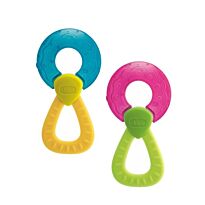 Chicco: Прорезыватель охлаждаемый кольцо с ручкой, 4+ ассорт. крас/син