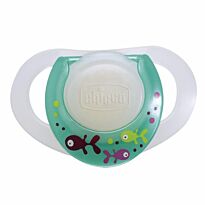 Chicco: Пустышка силиконовая физио ночная 12+