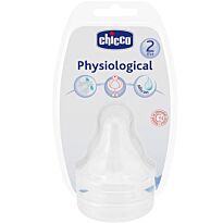 Chicco: Соска для бутылочек Wellbeing силикон средн поток 2+ 2 шт