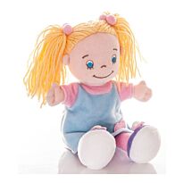AURORA: Игрушка мягкая Кукла девочка 25 см в голуб. платье