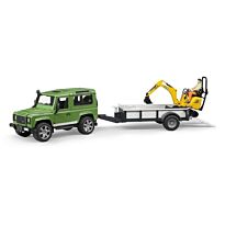 Bruder: Внедорожник Land Rover Defender c приц.-платф, гусен.мини экск-м 8010 CTS