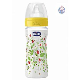 Chicco: Бутылочка Wellbeing для кормления Божья кор. силикон 250 ml 2+
