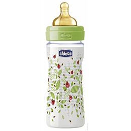 Chicco: Бутылочка Wellbeing для кормления Божья кор. латекс 250 ml 2+