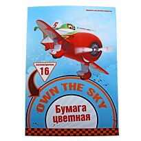 Бумага цветная 16л 16цв Planes для детского творчества