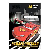 Бумага цветная для детского творчества 20 цв. 20 л. Cars