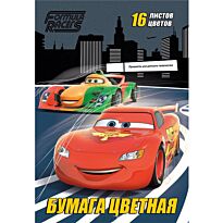 Бумага цветная для детского творчества 16 цв. 16 л. Cars