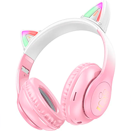 Наушники полноразмерные Hoco W42 Cat BT, 400mah (Pink)