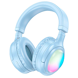 Наушники полноразмерные Hoco W48 Focus RGB BT, 400mah (Blue)