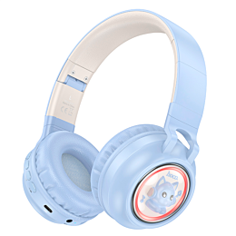 Наушники полноразмерные Hoco W50 Cute fun BT, 400mah (Blue)