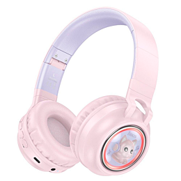 Наушники полноразмерные Hoco W50 Cute fun BT, 400mah (Pink)