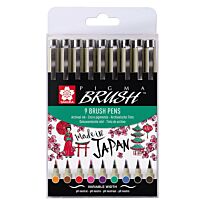 Набор линеров-кистей PIGMA BRUSH, 9 цв.