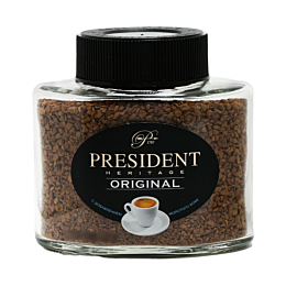 PRESIDENT HERITAGE Original Кофе растворимый сублимированый с добавлением кофе жареного молотого ст/б 100гр/6