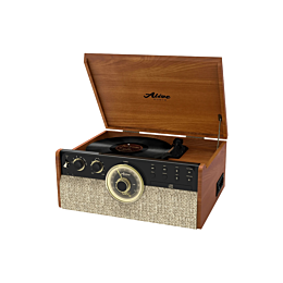 Проигрыватель виниловых дисков Alive Audio Great Gatsby Light Wood (CD, FM-радио, кассетник, Bluetooth, встроенные динамики) AA-GGS-08-LW