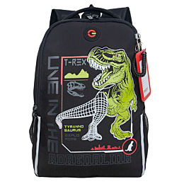 Рюкзак школьный для мальчика Grizzly T-Rex, черный