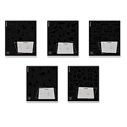 Тетрадь школьная ученическая ErichKrause Black Pattern, 12 листов, линейка, выборочный УФ-лак
