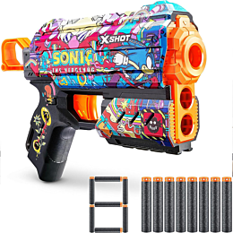 X-Shot: Skins. Бластер Flux Sonic - Robotnik с 8 стрелами