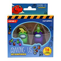 Among Us: Series 2. Набор штампиков 2шт. C бананом и Фиолетовый