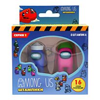 Among Us: Series 2. Набор штампиков 2шт. Синий и Розовый