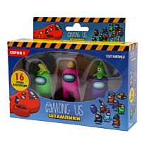 Among Us: Series 2. Набор штампиков 3шт. С бананом, С короной и Фиолетовый