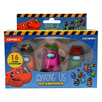 Among Us: Series 2. Набор штампиков 3шт. Рыцарь, Розовый и Зеленый