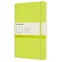 Блокнот Moleskine Classic, 13 х 21 см, нелинованый, мягкая обложка, лимонно-зеленый, 192 листа
