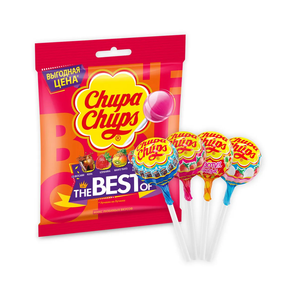 Chupa Chups Карамель The Best of 10шт по 12гр: купить по выгодной цене в  интернет-магазине Meloman | Нур-Султан (Астана), Алматы, Казахстан